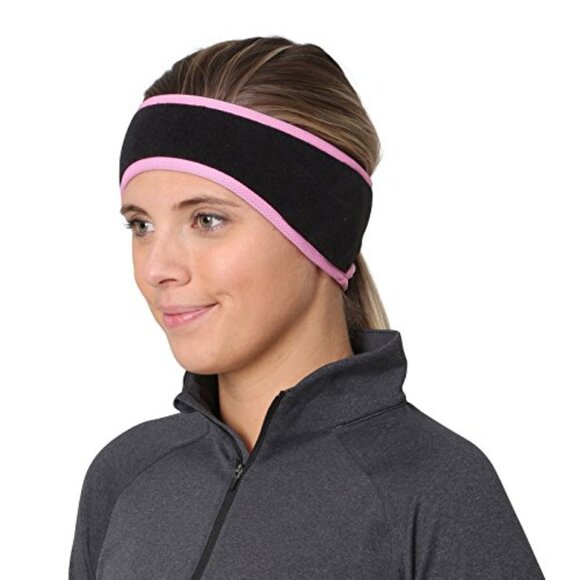 Fleece Ponytail Headband for Running Winter Workouts One Size Fits Most